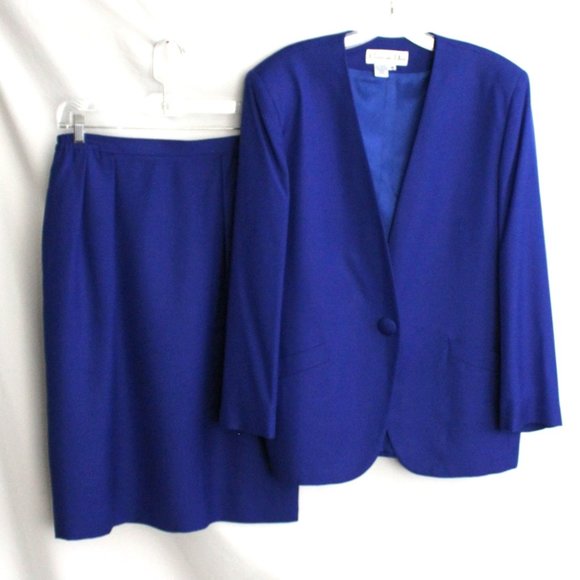 COPY - Christian Dior Size 14 100% Rayon 1 Button Skirt Suit - Great! - Picture 7 of 13